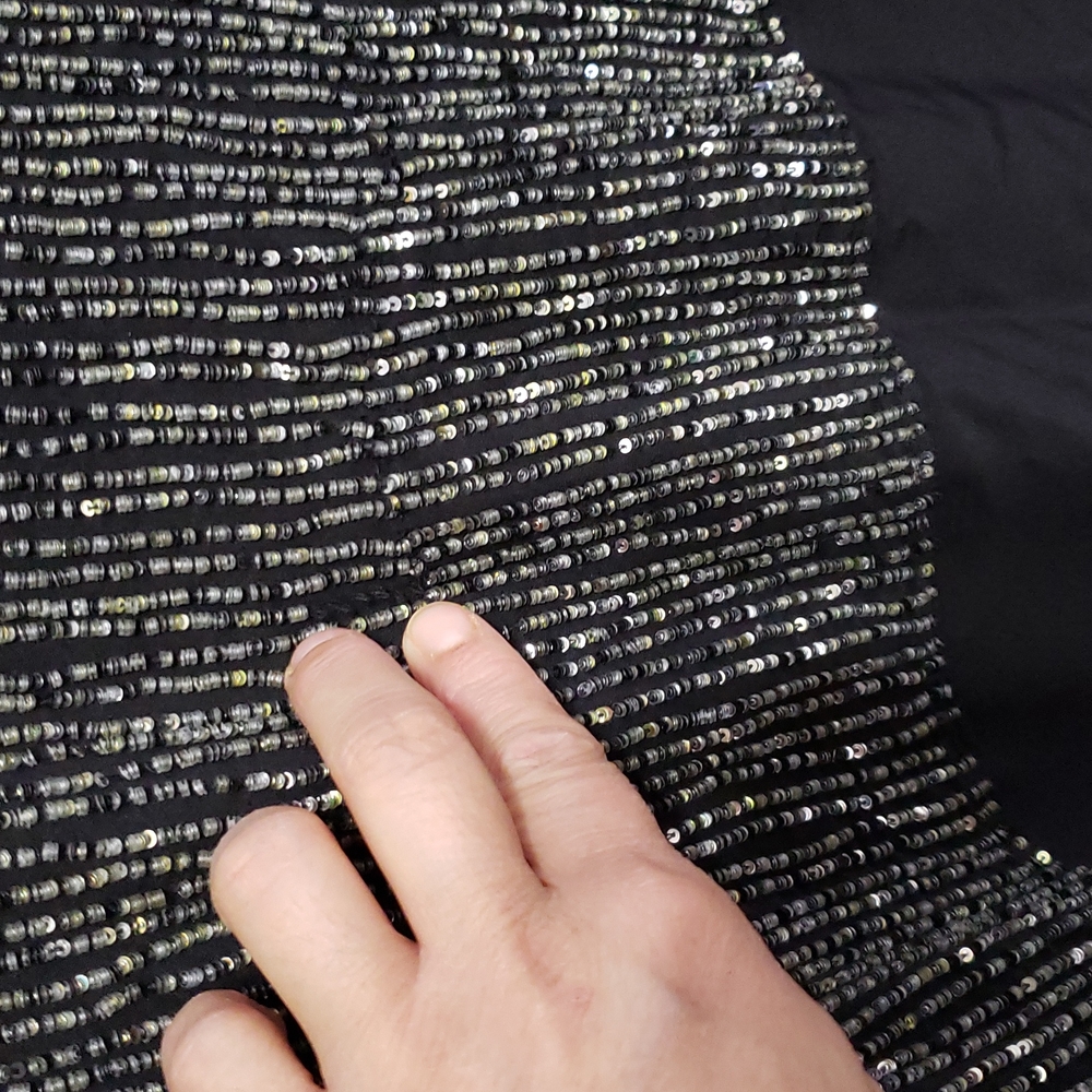 Eileen Fisher Black and Silver Beaded Blouse - Picture 11 of 11